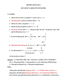 Hướng dẫn giải bài tập Kinh tế chính trị | Đại học Sư Phạm Hà Nội