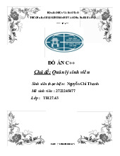 Đồ án C++ Chủ đề: Quản lý sinh viên  | Trường đại học kinh doanh và công nghệ Hà Nội