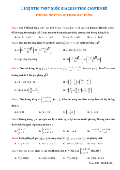 135 bài tập trắc nghiệm phương pháp tọa độ trong mặt phẳng – Trần Quang Thuận