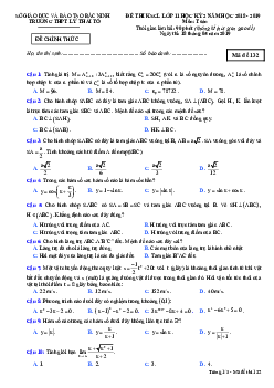 Đề thi KSCL Toán 11 HK2 năm 2018 – 2019 trường Lý Thái Tổ – Bắc Ninh