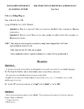 Mid-term test 3 on phonetics phonology - Ngôn ngữ Anh | Đại học Mở Hà Nội