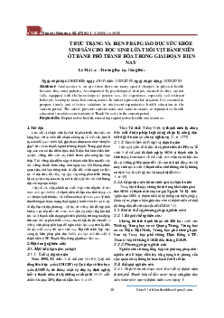 THỰC TRẠNG VÀ BIỆN PHÁP GIÁO DỤC SỨC KHỎE SINH SẢN CHO HỌC SINH  | Xã hội học | Đại học Khoa học Xã hội và Nhân văn, Đại học Quốc gia Thành phố HCM