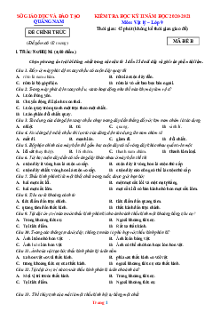 Đề thi học kỳ II năm học 2020-2021 môn vật lý 9 Sở GD Quảng Nam (có lời giải)