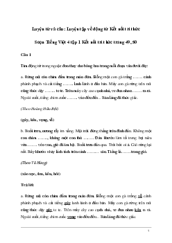 Soạn bài Luyện từ và câu: Luyện tập về động từ | Kết nối tri thức