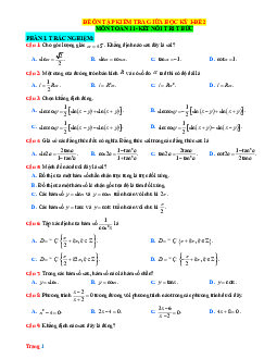 Đề ôn thi giữa học kỳ 1 Toán 11 Kết nối tri thức - Đề 2 (có đáp án)
