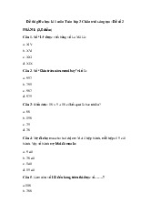 Đề thi giữa học kỳ 1 môn Toán lớp 3 năm học 2024 - 2025 - Đề số 2 | Bộ sách Chân trời sáng tạo