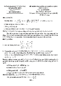 Đề kiểm tra Toán 9 năm 2018 – 2019 phòng GD&ĐT Long Biên – Hà Nội