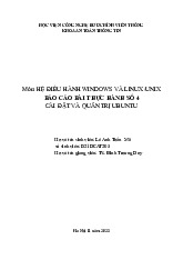Báo cáo thực hành: Cài đặt và quản trị Ubuntu môn Hệ điều hành Windows và Linux/Unix | Học viện Công Nghệ Bưu Chính Viễn Thông