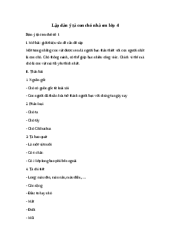 Top 13 dàn ý Tả con chó | Tập làm văn 4