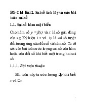 BG Ch1 Bài 2. Phân Tích Sai Số Tích Lũy và Bài Tập liên Quan. Môn Phương pháp tính trong kỹ thuật (UET) | Trường Đại học Công nghệ, Đại học Quốc gia Hà Nội.