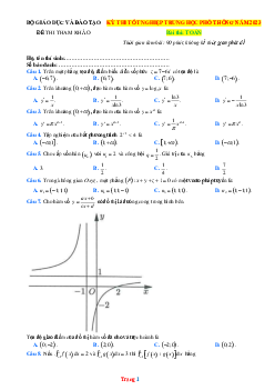 Lời giải chi tiết đề minh họa môn Toán 2023 Thi Tốt Nghiệp THPT