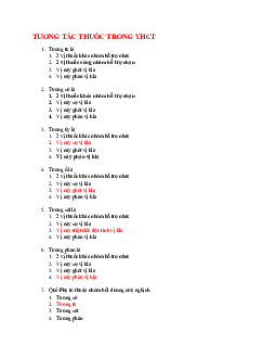 Câu hỏi trắc nghiệm môn Dược cổ truyền về "Tương tác thuốc" có đáp án