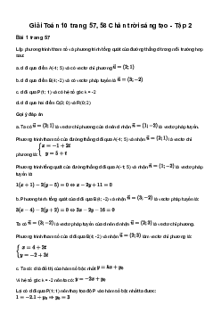 Giải Toán 10 Bài 2: Đường thẳng trong mặt phẳng tọa độ | Chân trời sáng tạo