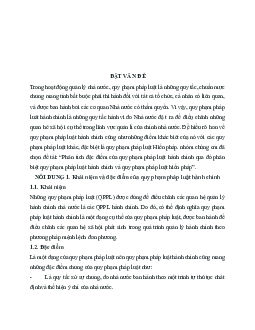 Bài tập nhóm đề tài: “Phân tích đặc điểm của quy phạm pháp luật hành chính qua đó phân biệt quy phạm pháp luật hành chính và quy phạm pháp luật hiến pháp”