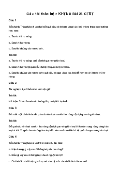 KHTN 8 Bài 28: Sự nở vì nhiệt - Chân trời sáng tạo