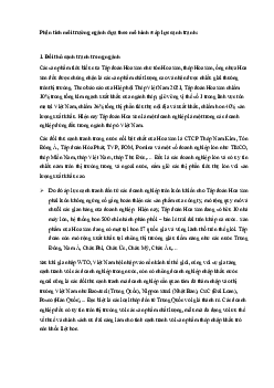 Phân tích mô hình chuỗi giá trị của Tôn Hoa Sen | Câu hỏi tự luận môn Quản trị chiến lược