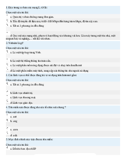 Trắc nghiệm ôn tập nhập môn Internet và E-Learning