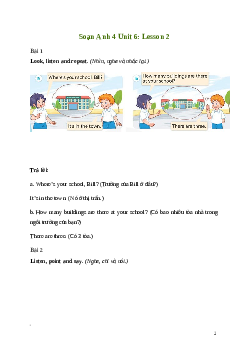 Giải Tiếng Anh lớp 4 Unit 6: Lesson 2 | Global Success