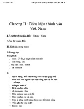 Chương II: điều kiện thành văn việt nam môn cơ sở văn hóa| Trường Đại học Hà Nội