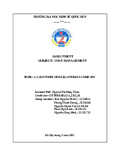 Tiểu luận chủ đề A case study of elegant rugs company môn Business Cost Management | Đại học kinh tế Quốc dân