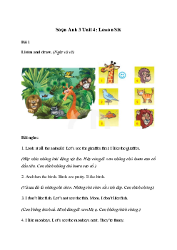 Giải Tiếng Anh lớp 3 Unit 4: Lesson Six | Family and Friends