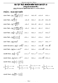 Bài tập trắc nghiệm toán cao cấp 1.