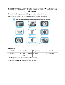 Giải SBT Tiếng Anh 7 Global Success Unit 5 Vocabulary & Grammar