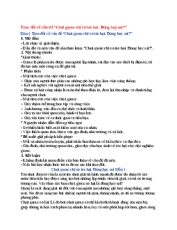 Văn mẫu lớp 6 Cánh diều bài Trao đổi về vấn đề “Chơi game chỉ có tác hại. Đúng hay sai?”