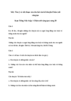 Viết: Tìm ý và viết đoạn văn cho bài văn kể chuyện - Tiếng Việt 4 Chân trời sáng tạo