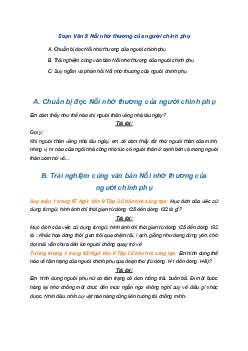 Soạn bài Nỗi nhớ thương của người chinh phụ | SGK Ngữ Văn 9 Chân trời sáng tạo (Tập 2)