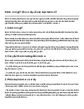 Hành vi là gì? Cho ví dụ về các loại hành vi?