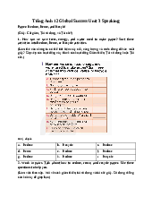 Giải SGK Tiếng Anh 12 Global Success Unit 3 Speaking