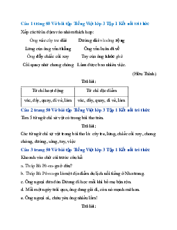 Giải VBT Tiếng Việt lớp 3 Bài 22: Để cháu nắm tay ông | Kết nối tri thức