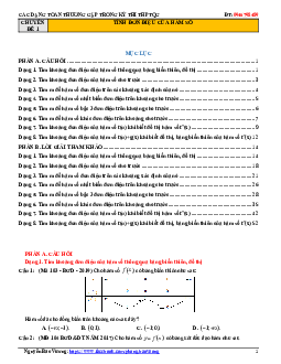 Các dạng toán tính đơn điệu của hàm số thường gặp trong kỳ thi THPTQG