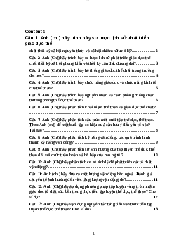 Đề cương Giáo dục thể chất