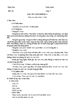 Giáo án Ôn tập chương 3 Công nghệ 7 | Kết nối tri thức