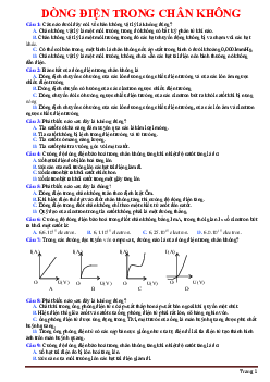 TOP 10 câu trắc nghiệm dòng điện trong chân không (có đáp án)