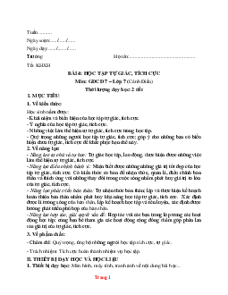 Giáo án GDCD 7 cánh diều bài 4: Học tập tự giác tích cực