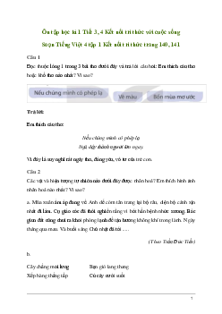 Soạn bài Ôn tập học kì 1 Tiết 3, 4 | Kết nối tri thức