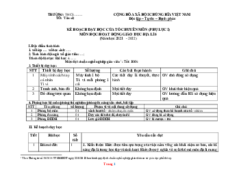 Kế hoạch dạy học Địa Lí 6 sách kết nối tri thức