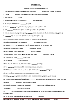 WORD FORM (Extracted from English Olympic for grade 11)