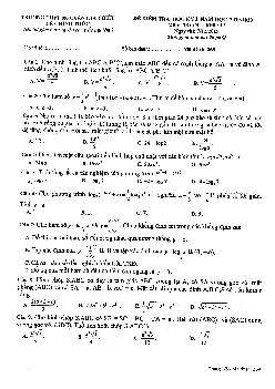 Đề kiểm tra HKI Toán 12 năm 2019 – 2020 trường Nguyễn Gia Thiều – Hà Nội