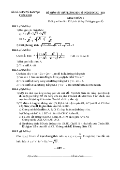 Đề học kì 1 Toán 9 năm 2023 – 2024 sở GD&ĐT Thái Bình