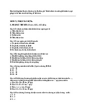 Môn: Vật liệu xây dựng I - Đề thi cuối kỳ (25 câu) | Đại học Kiến trúc Thành phố Hồ Chí Minh