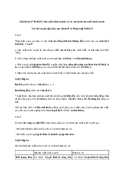Giải Giáo dục Kinh tế và Pháp luật 10 Bài 8: Sản xuất kinh doanh và các mô hình sản xuất kinh doanh | Chân trời sáng tạo
