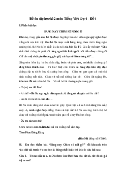Đề thi học kì 2 môn Tiếng Việt lớp 4 năm 2024 - Đề 4
