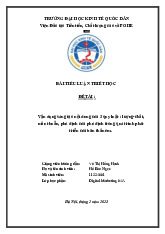 Vận dụng sáng tạo nội dung của 3 quy luật : lượng chất, mâu thuẫn, phủ định của phủ định trong quá trình phát triển của bản thân em | Tiểu luận triết học mác lênin