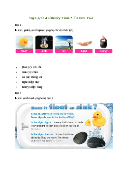 Giải Tiếng Anh lớp 4 Fluency Time! 2: Lesson Two| Family and Friends