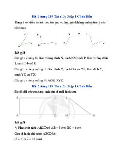 Giải SGK Toán lớp 3 trang 119, 120 Ôn tập về hình học và đo lường | Cánh Diều