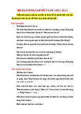 Đề bài Seminar lần 4 môn Luật kinh tế  3 | Trường Đại học Kinh doanh và Công nghệ Hà Nội
